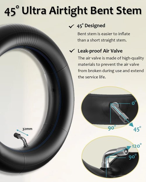 GLDYTIMES 2pcs 10x2.5/2.75 Scooter Tube, 60/70-6.5 Heavy-Duty Tube Fit for Gotrax G5 G6 Ninebot Max G30P G30LP F2 Pro Zero 10X Hiboy Max 3 Electric Scooter, Smart Self Balancing Electric Scooter