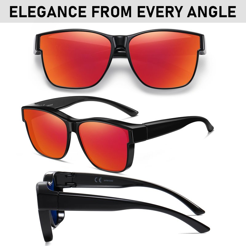 Wzerry Polarized Sunglasses Over Glasses for Women - Fit Over Glasses UV400 Protection Large Shades for Driving & Outdoor