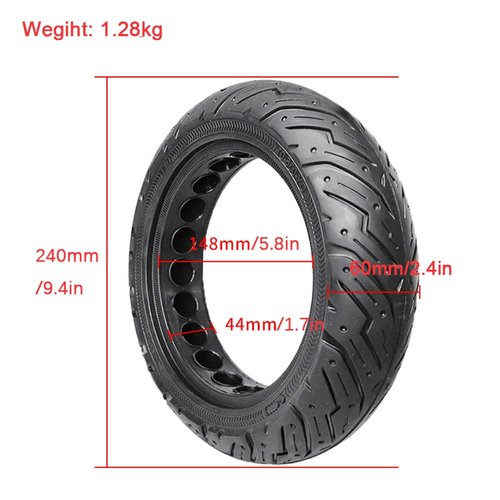 CYDZSW 10 Inch Electric Scooter Wheel Solid Tire Replacement for Segway Ninebot Max G30P/G30LP,Mini Electric Scooter Wheels Replacement Parts,10x2.5 Anti‑Explosion Rubber Front/Rear Tires