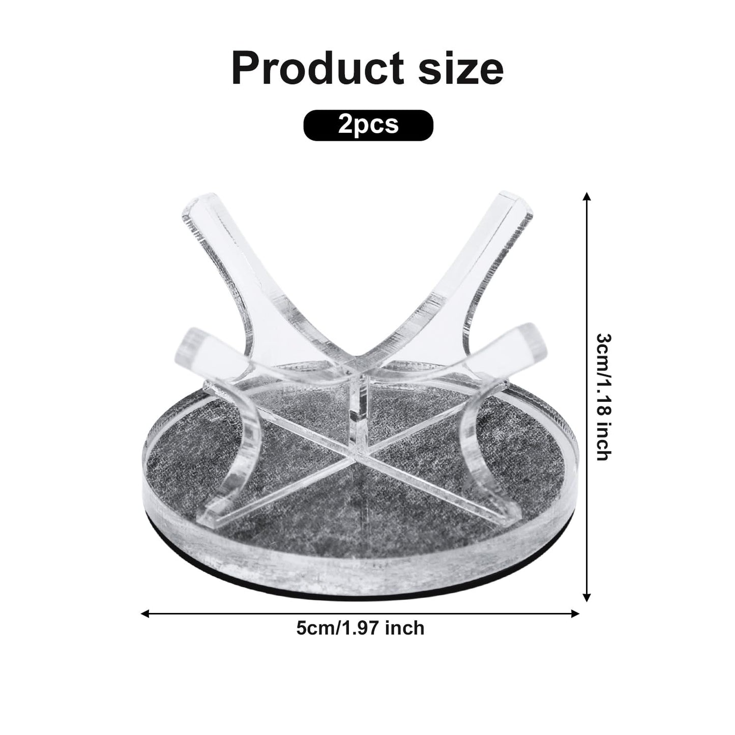 PEUTIER 2pcs Pickleball Stand Holder, Acrylic Ball Stand Sports Ball Display Rack Small Ball Display Holder with 2pcs Anti-skid Rubber Pads for Pickleball, Golf Ball, Softball...