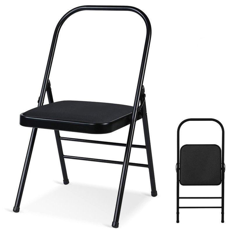 Yoga Auxiliary Chair Headstand Bench Backless Portable Folding Workout Core Chair for Flexibility and Strength Training