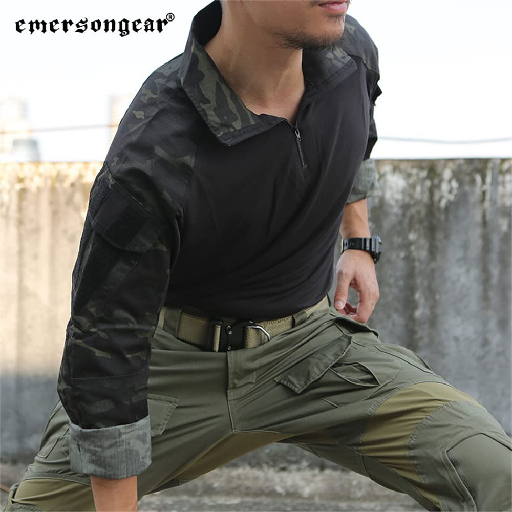 EMERSONGEAR Upgraded Version E3 Combat Shirt,Tactical Hiking Hunting Fishing Long Sleeve Camo Shirts for Men