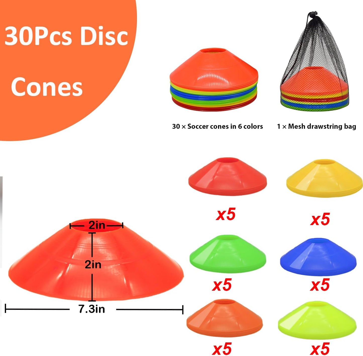 Skiennix Soccer Cones Set - 84/42 Pcs Training Cones with Carry Bag | Durable Plastic for Drills