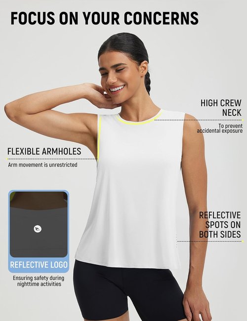 Baleaf Women’s Workout Tank Top - Lightweight Sleeveless Athletic Tee for Yoga & Running | Quick Dry UPF 50+