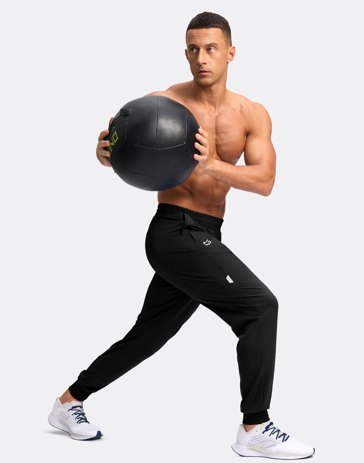 G Gradual Men's Joggers with Zipper Pockets Lightweight Athletic Workout Pants Quick Dry Sweatpants for Men Running Hiking(Black,XL)