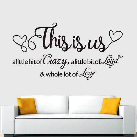 Inspirational Family Wall Stickers for Bedroom: Motivational Home Quotes Vinyl Art Wall Decals for Living Room Kitchen Apartment Bathroom - This is US 21" X 11"
