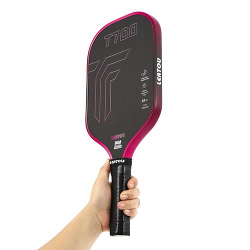 Pickleball Paddles, T700 Carbon Fiber Pickleball Paddle, Matte Surface, Gradient Color Frame, 16mm Polypropylene Honeycomb Core, Pickleball Rackets, Enhancing Spin Strength, USAPA Approved (Rose Red)