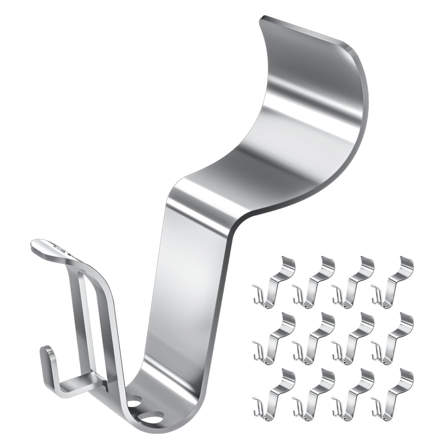 Amuille 12 Pack Vinyl Siding Hooks for Lights, No Hole Heavy Duty Siding Clips for Hanging Wreaths, String Lights, Porch Sign, Christmas Decor and Plant Hooks