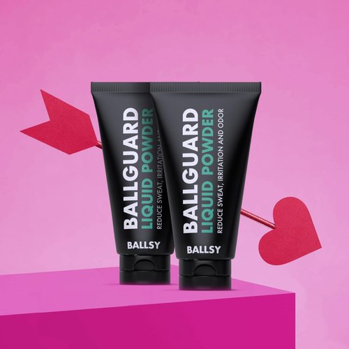 Ballsy Groin Deodorant for Men, Ballguard, Anti-Chafing, Anti-Itch Groin Cream, Quick Drying Liquid Powder, Protects from Sweat, Odor, and Irritation 3.4 oz (2 Pack)