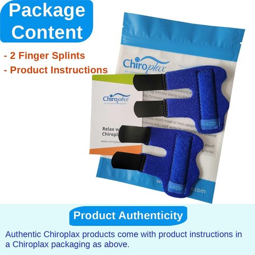 Chiroplax Trigger Finger Splints Wraps Support Brace Broken Sprained Finger Protector Straightener Arthritis Injury Relief (2 Pack)
