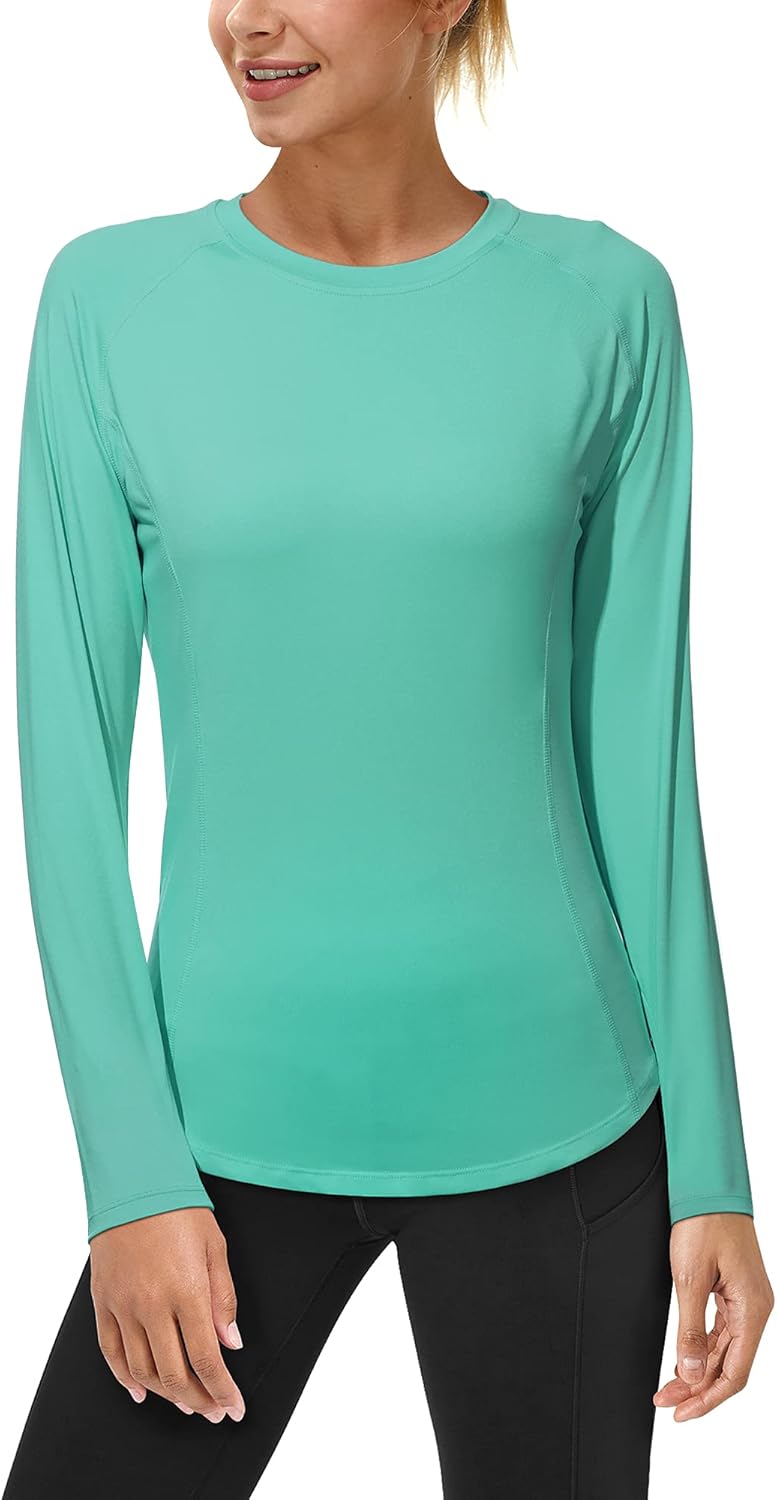 Roadbox Women's Long Sleeve UV Sun Shirts - UPF 50+ Rash Guard for Swim & Workout