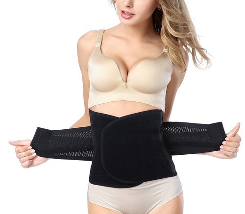 GOEGE Postpartum Belly band Postpartum Recovery Surgery Support Belly Wrap for C-Section Hernia and Tummy Tuck Abdominal Compression Binder