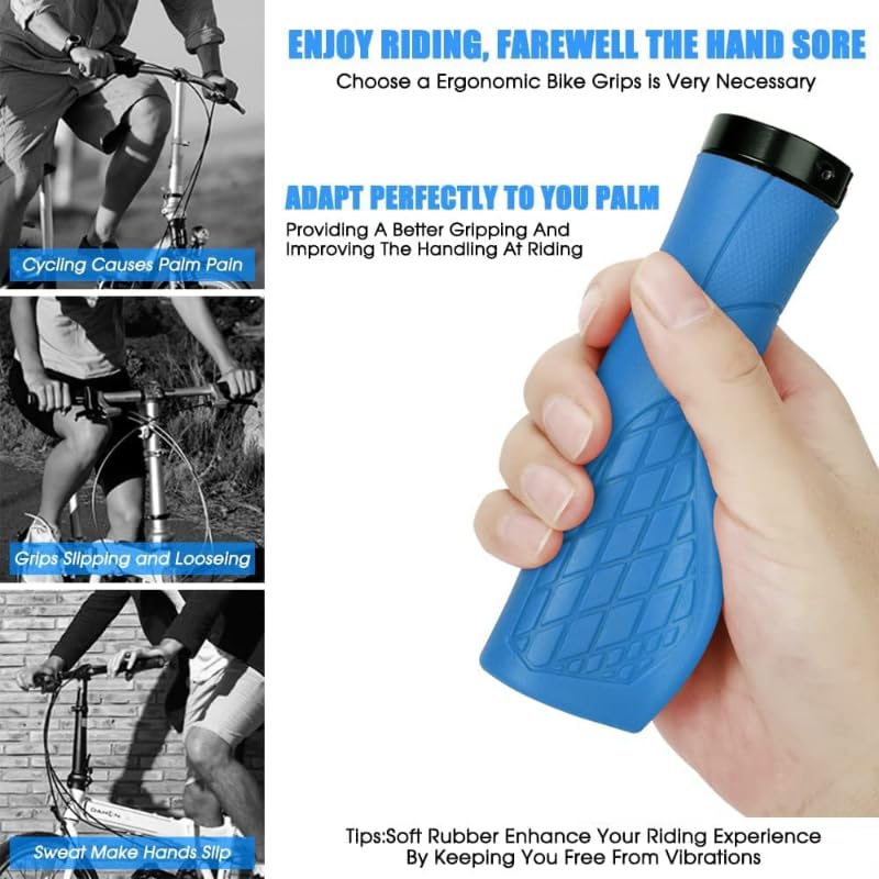 Ergonomic Lock-On Bike Grips - Non-Slip Comfort for Mountain & Hybrid Bikes