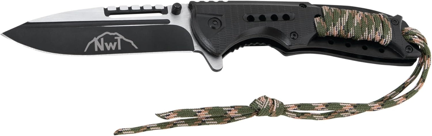 Performance Tool W9360 Folding Knife - Paracord Handle for Enhanced Grip | 1 Pack