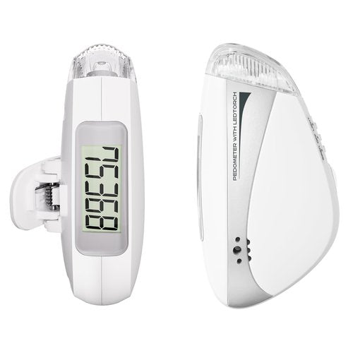 Mini Step Counter for Walking, Simple Step Counter with LED Flashlight & 110dB Personal Alarm for Women, Accurate Fitness Tracker for Women, Men, Seniors