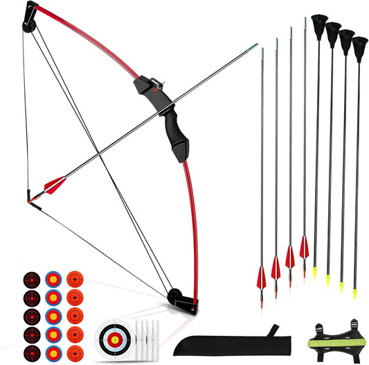 Skiennix Youth Compound Bow and Arrow Set - Beginner Archery Kit for Kids Ages 8-12 | Perfect Outdoor Play Gift