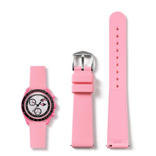 LDDAL Watch Bands for Moonswatch Watch，Silicone Quick Release Watch Strap Compatible with Omega X Swatch Moonswatch Speedmaster 20mm Men Women Watch Band Replacement (pink)