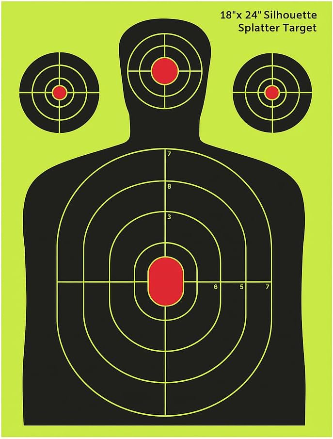 Splatter Targets 18x24 - Waterproof 5-Pack | High Visibility Reactive Paper for Rifles & Pistols