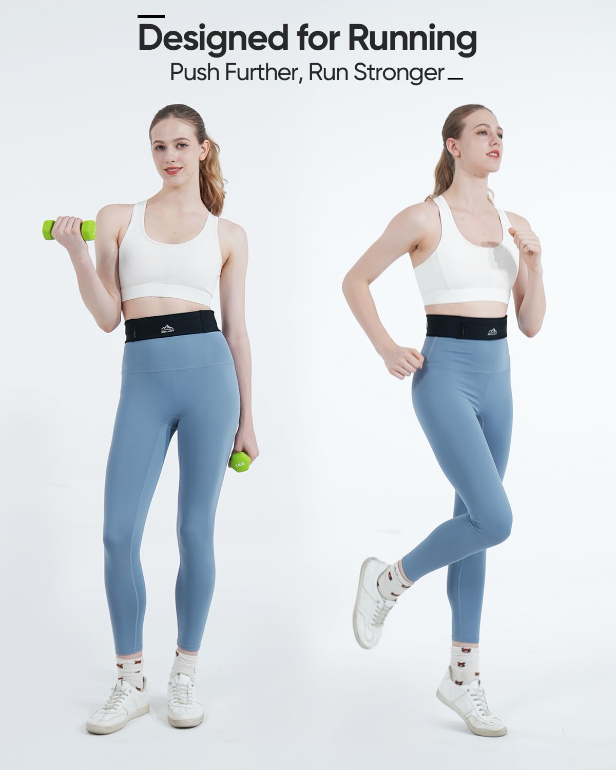 Zelvot Running Belt - Adjustable Fanny Pack with 355ml Water Bottle & Phone Holder | Waterproof for Jogging & Hiking (Black, Medium)