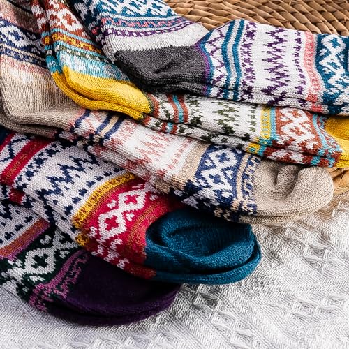 Warm Wool Socks - 5 Pairs Thick Winter Socks for Women