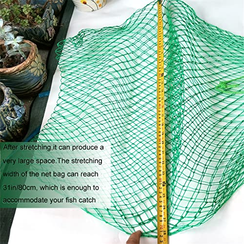 Foldable Fishing Net Bag - 35 Inch Nylon Mesh Keep Net