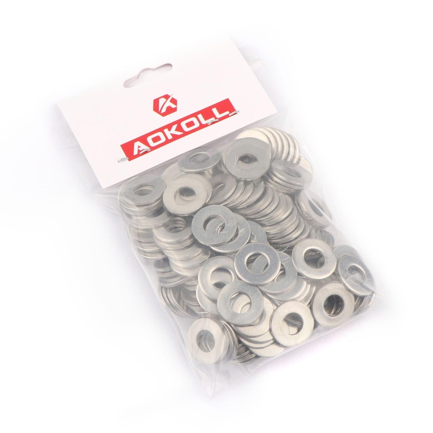 AOKOLL 200pcs 1/4'' x 5/8'' Washers 304 Stainless Steel Flat Washers Universal Metal Washers