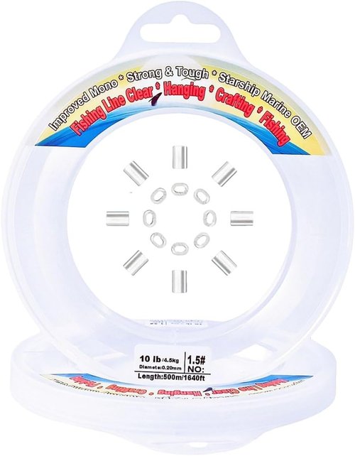 Aboda Clear Fishing Line - Strong Invisible Nylon Wire for Crafts & Jewelry | 0.2-1 mm, 8-100 lb Test