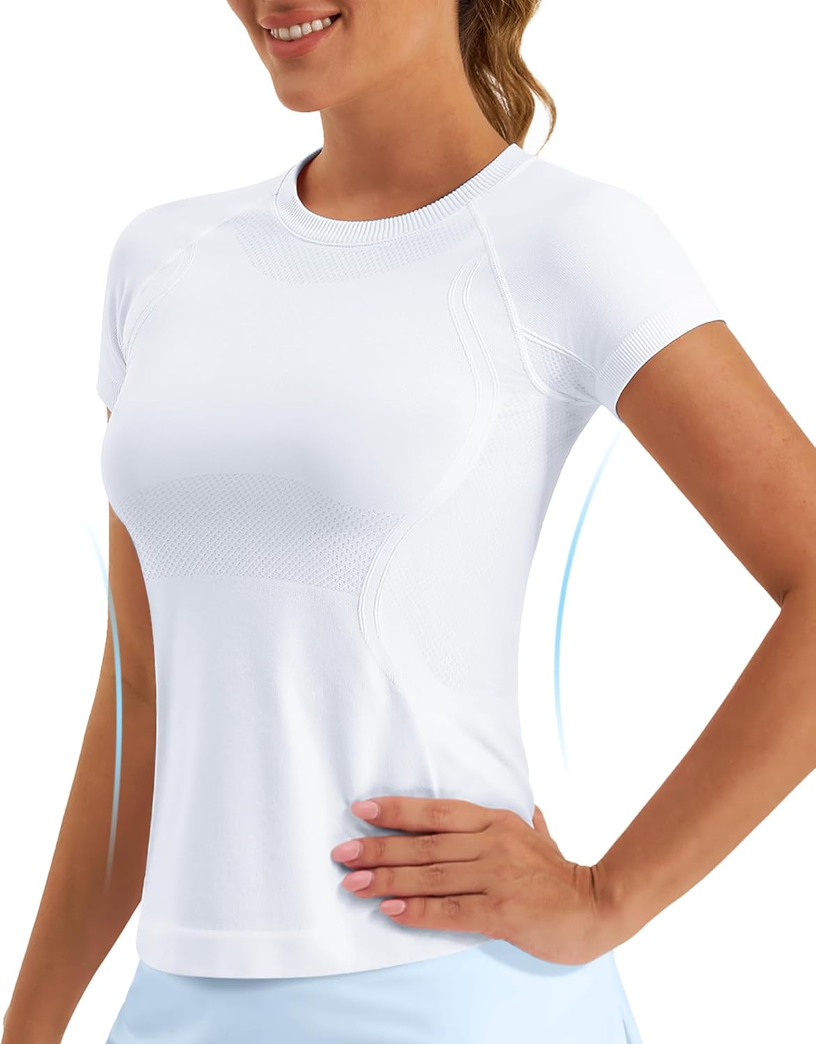 Stelle Women's Workout Tops - Short Sleeve Seamless Athletic Shirts for Yoga & Gym | Breathable Tees