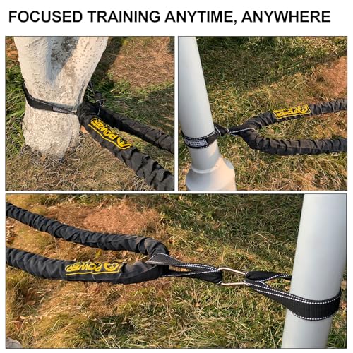 Battle Rope 1.5 Inch x 30 Ft with Anchor - Durable Poly Dacron