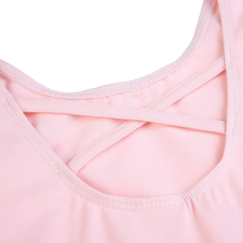 Stelle Ballet Leotard for Girls - Criss-Cross Bow Back Dance Outfit with Skirt | Toddler to Big Kid Sizes
