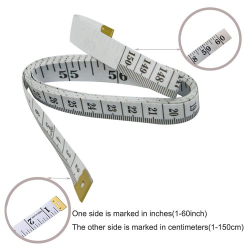 GDMINLO Soft Tape Measure - Double Scale Flexible Vinyl Ruler for Body Measurements | 60-Inch White