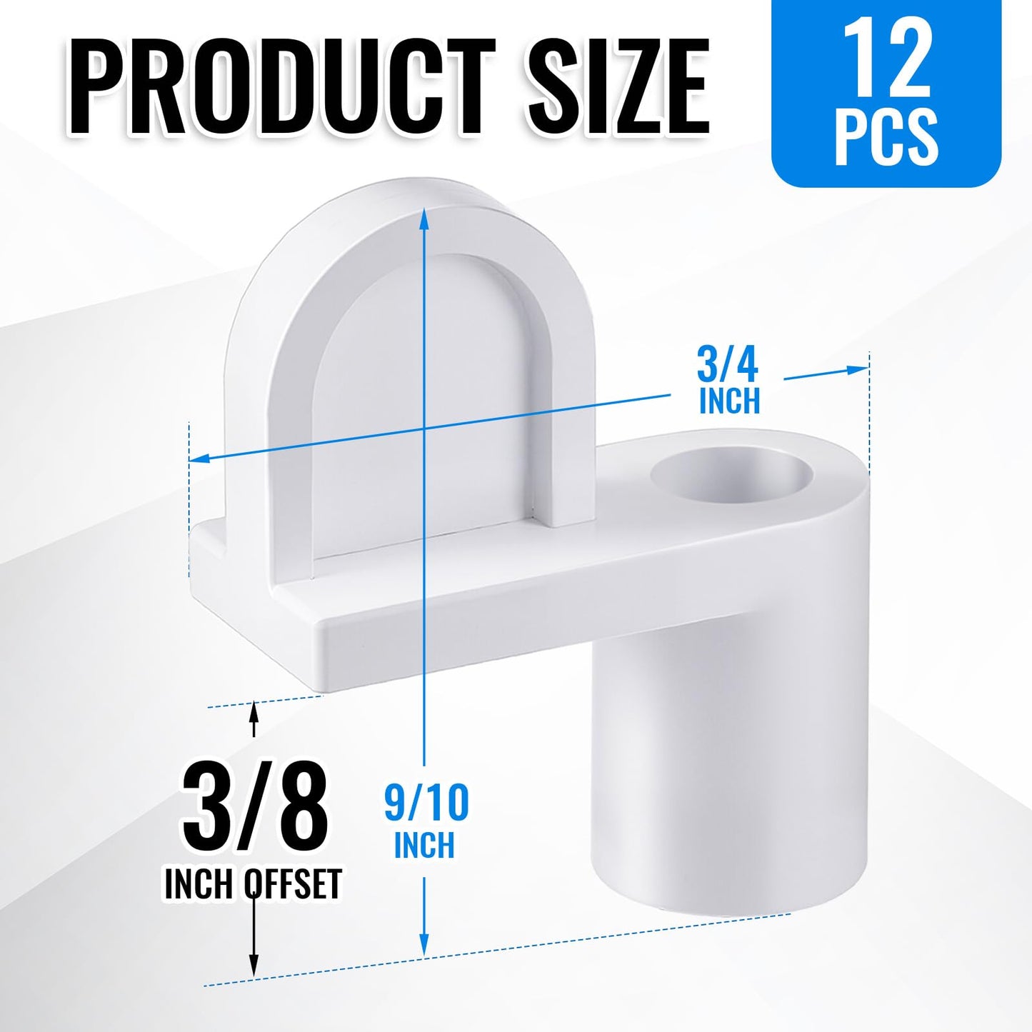 Blulu 12 Pack 3/8 in Nylon Window Screen Clip with Screws Offset Clips for Fastens Storm Window, Storm Panels, Screen Door Clips (White)