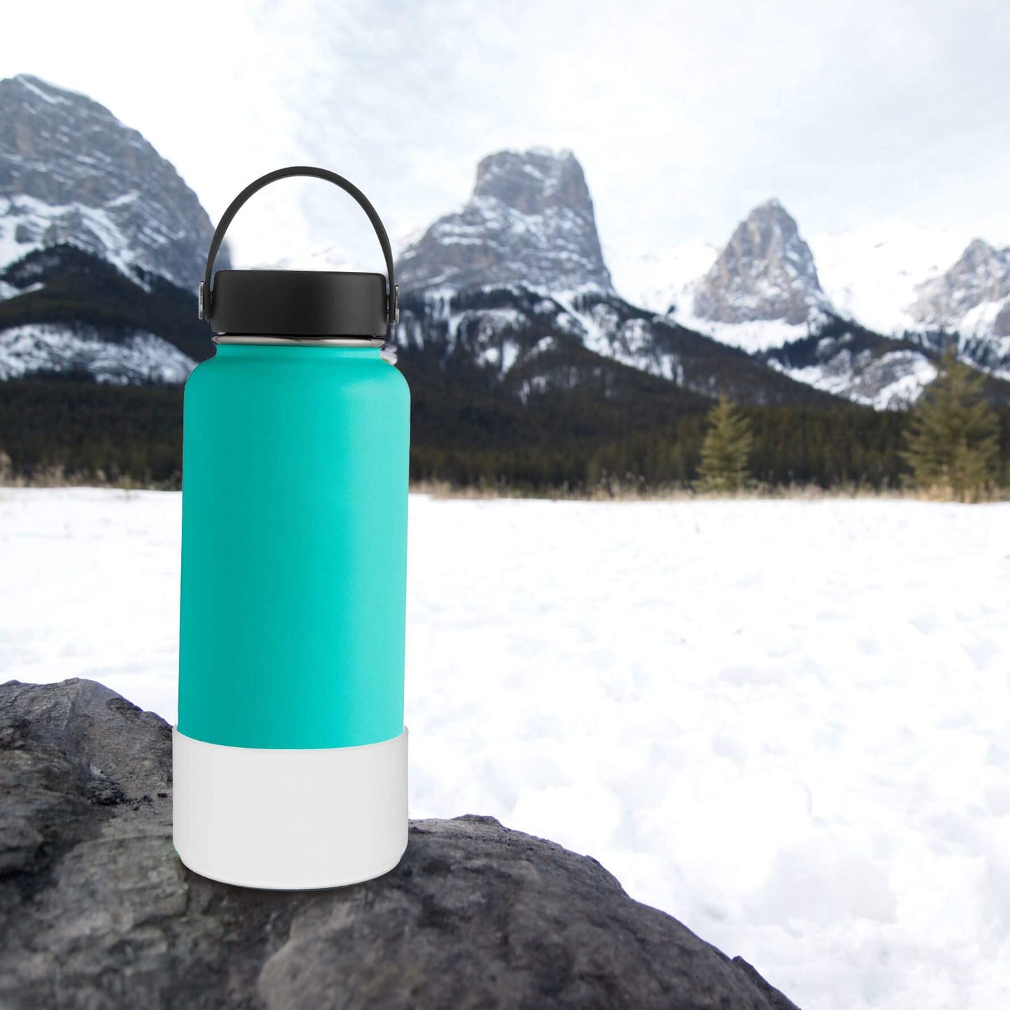 Flaskars Protective Silicone Boot for 12 oz - 40oz Hydroflask Water Bottles Anti-Slip Bottom Stanley Sleeve Cover Bumper (Small, Clear)