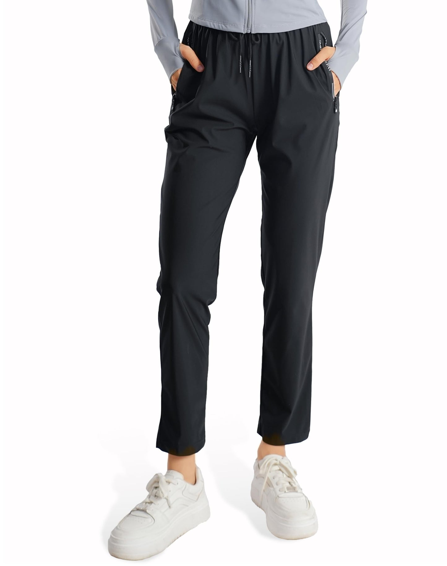 New Comfys Fit StretchActive - Women's Ultra Stretch Ice Silk Quick Drying Comfort Casual Pants Over 50 (Grey,X-Large,Straight)