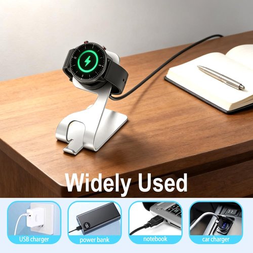 KETOPKIN USB Cable Charging Docks for Amazfit Active,Active Edge,Bip 5,Bip 5 Unity,GTR Mini,GTS4 Mini,Bip 3,Bip 3 Pro,Bip U,GTS 2,GTR 2 Charger (Not Compatible with Amazfit Active 2) (Gray)