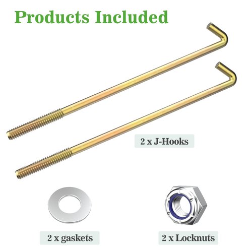 10L0L Golf Cart Battery Hold Down J-Bolt Kit for Yamaha G29, J-Hooks JW2-H2133-00-00 - Secure Your Batteries with Ease (12.5 inches)