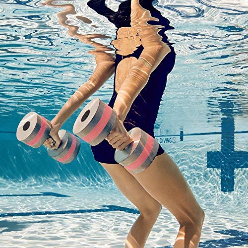 Water Dumbbells for Aquatic Exercise - 2 Pcs EVA Foam - Gray