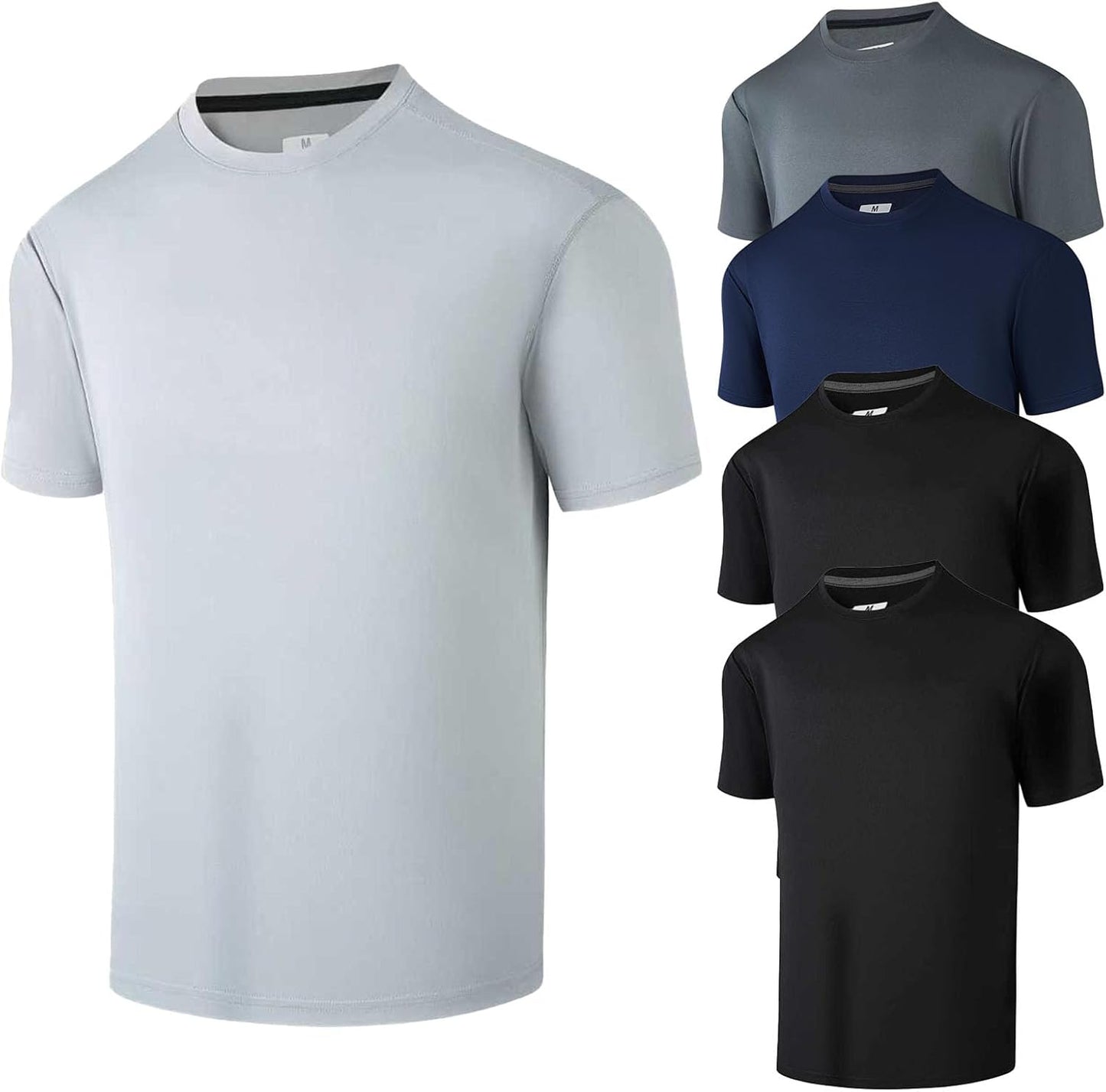 Skiennix Men's Quick Dry T-Shirts - 5/6 Pack Lightweight Short Sleeve Gym Wear for Athletic Activities