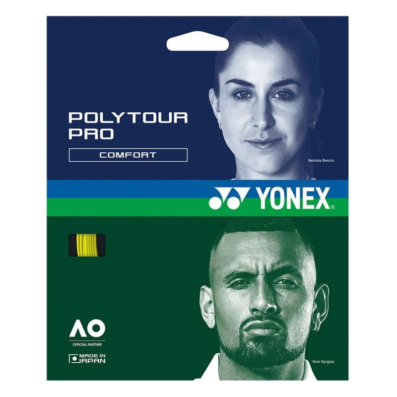 YONEX Polytour Pro 120 17 Gauge Polyester Tennis String Set (Flash Yellow)
