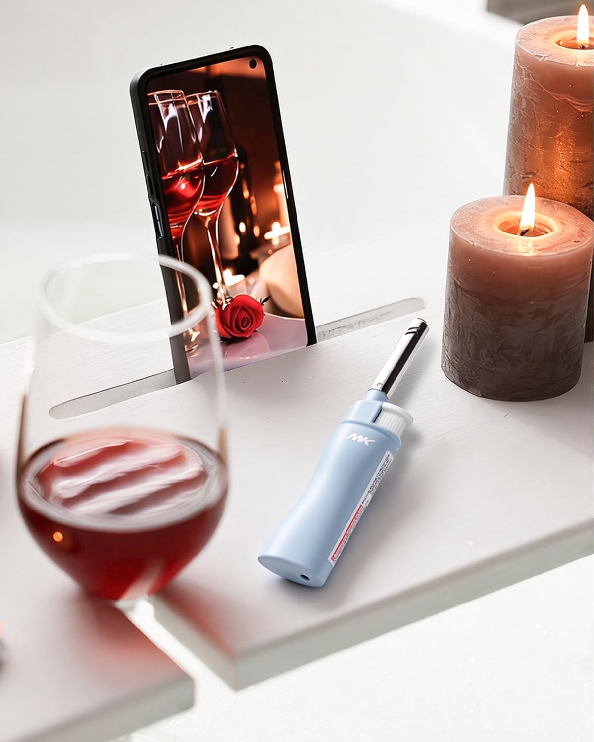 MK Candle Lighter - Butane Refillable Wind-Resistant Flame | 4-Pack for BBQ & Camping