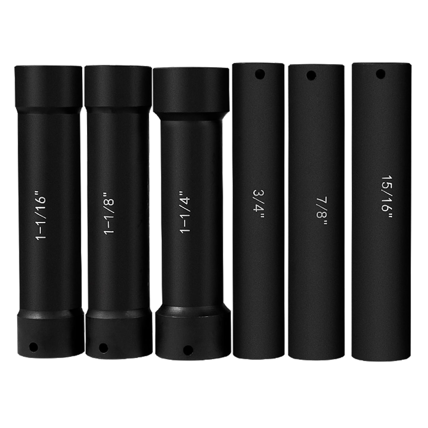 V-SEK 6.75 Inch Long Extended Length Impact Socket Set 1/2 Inch Drive Extra Deep Sockets Heavy Duty Steel With Hex Sizes 3/4" 7/8" 15/16" 1-1/16" 1-1/8" 1-1/4" for High Torque Use 6PCS