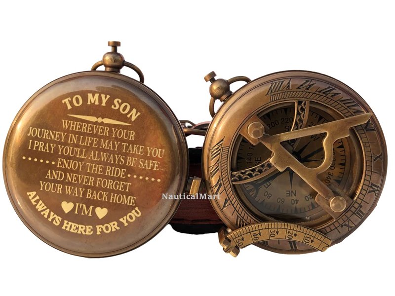 Personalized Compass, Gift for Husband, Son, to My Man, to My Fiancé, Dad, Boyfriend, for Customized Working Compass (to My Son)