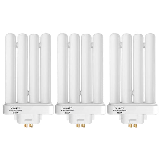 Celiwace CFML27VLX Replacement Bulb for Verilux CFML27VLX 27 Watt Fluorescent Bulb, Natural Daylight,4-Pin GX10Q-4 Base, 6500K Daylight, 3 Pack