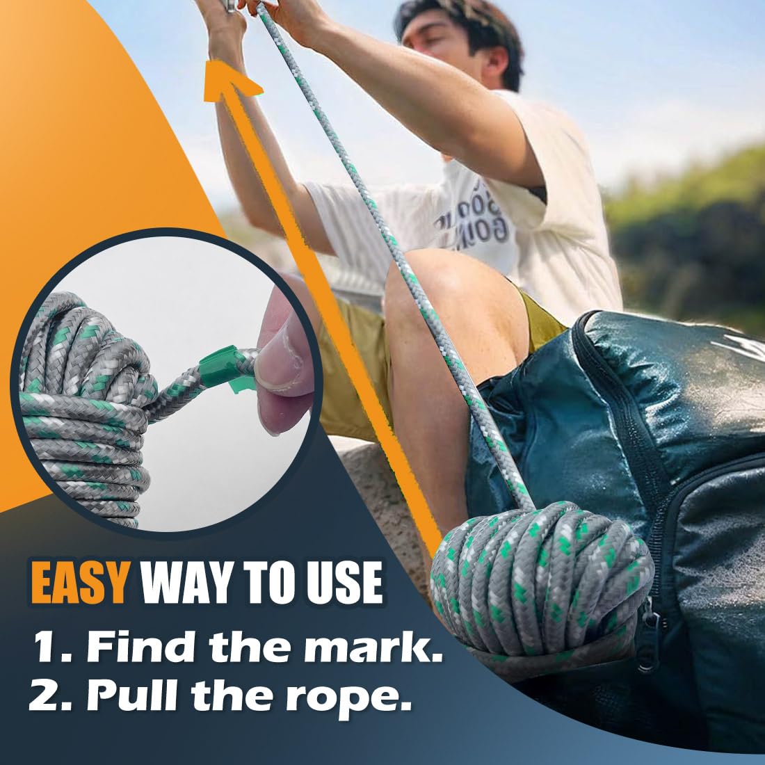 SMART&CASUAL 100 ft 1/4" Polyester Rope (Comparable to Nylon Rope) Poly Strong Utility Cord for Clothes Line Flag Pole Camping Crafting (Orange)