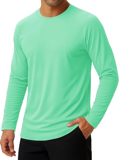 KINGFEN Men's Long Sleeve UV Sun Protection Shirt - Quick Dry Rash Guard for Swimming & Hiking