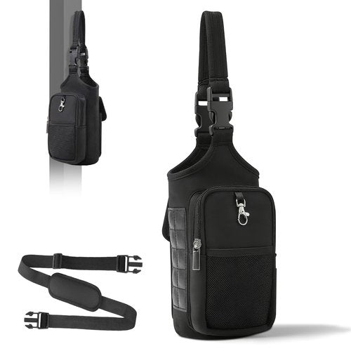 MLIYYBE Magnetic Gym Bag - Water Bottle Carrier Holder with Strap & Phone Pockets, Gym Bottle Pouch Sleeve, Water Bottle Sling Pouch, Gyms Accessories for Men and Women（Black）