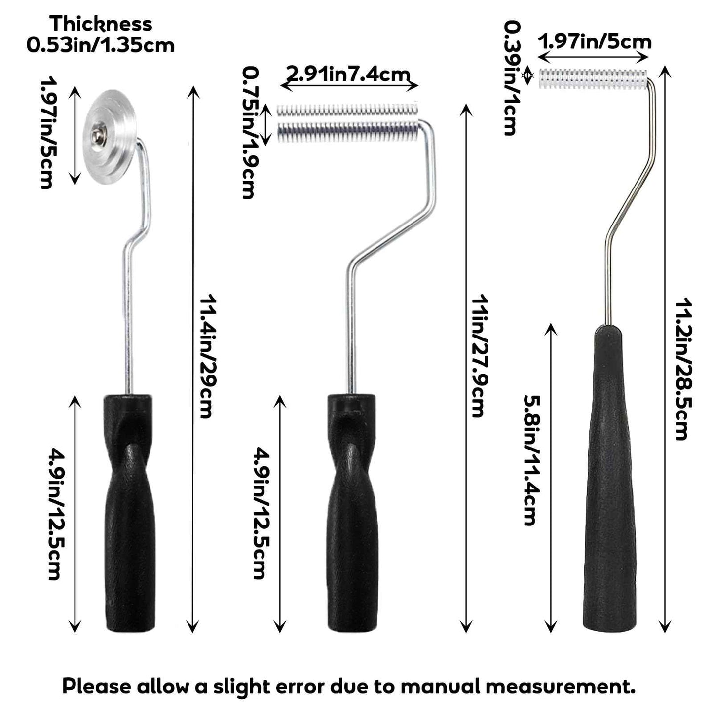 YOUEON 5 Pcs Fiberglass Roller Tools Kit, Fiberglass Laminating Rollers with Aluminum Head, Resin Laminating Roller Set for Mold, Composite Projects, Tub, Boat Repair