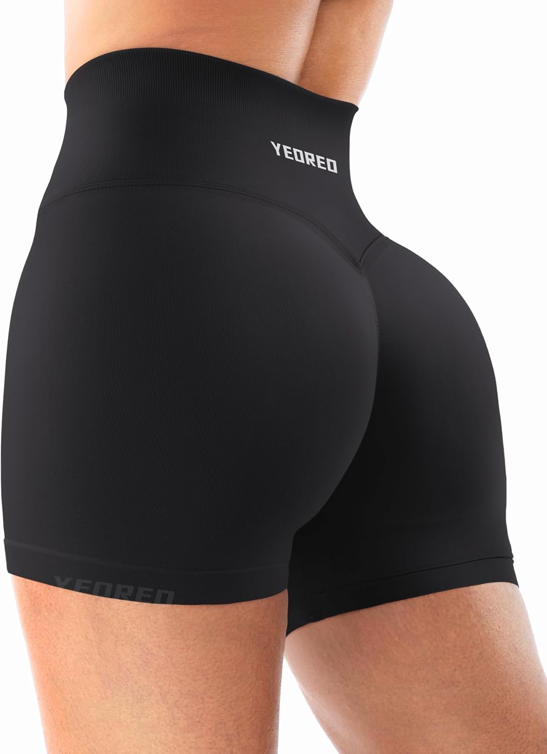 YEOREO Women's Workout Shorts - Butt Lifting Seamless High Waist Biker Shorts | 4.5" Tummy Control
