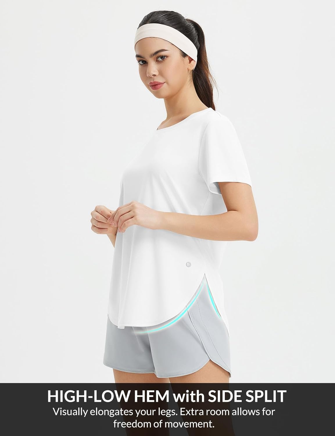 Baleaf Women's Athletic Running Shirts - Quick Dry Loose Fit Yoga Tee with UPF 50+ Protection
