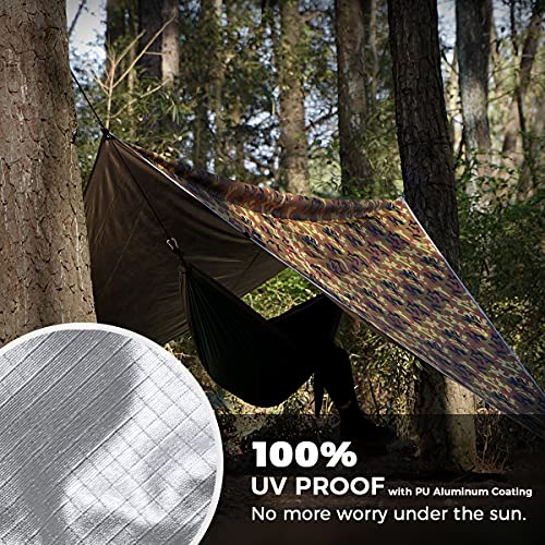 Bearhard Waterproof Camping Tarp 10x12ft Camo Rain Fly for Hiking & Backpacking